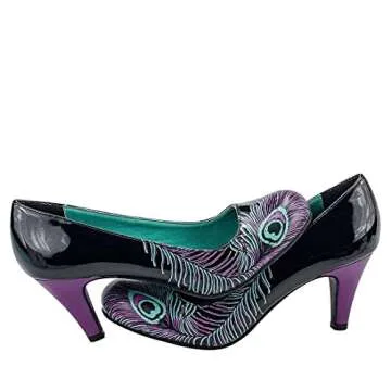 T.U.K. Women's A8480L Pump,Black/Purple/Green,8 M US