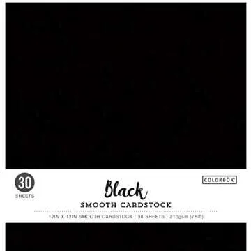 Colorbok Black 12x12in Smooth Cardstock: Ideal Crafting Material