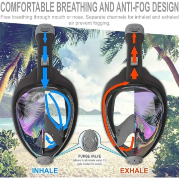 Aleoron Foldable Full Face Snorkel Mask for Adults