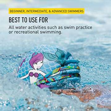 FINIS Mermaid Silicone Swim Cap for Kids - 100% Silicone & Fun Design