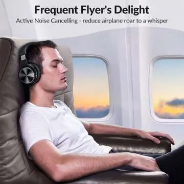 Silensys Active Noise Cancelling Headphones Bluetooth with Microphone, Deep Bass Wireless Over Ear, Comfortable Fit, 30H Playtime for TV/Computer/Cellphone (Jet Black)