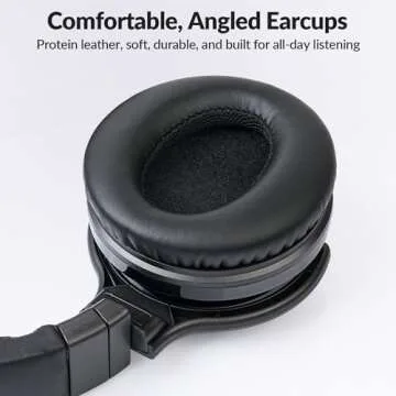 Silensys Active Noise Cancelling Headphones Bluetooth with Microphone, Deep Bass Wireless Over Ear, Comfortable Fit, 30H Playtime for TV/Computer/Cellphone (Jet Black)