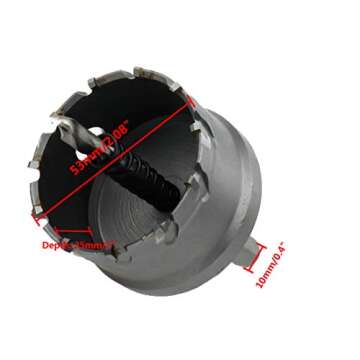 Rannb Premium 2-3/32" Carbide Hole Saw Cutter Drill Bit for Stainless Steel and Alloy Cutting