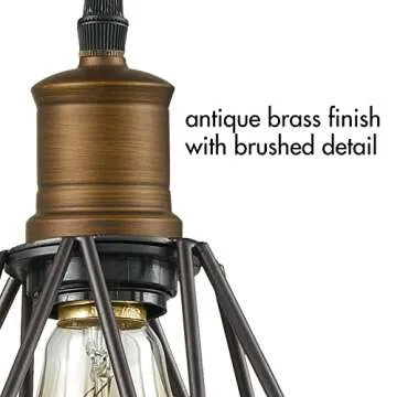 YUBOLE Industrial Farmhouse Plug in Pendant Light with On/Off Switch Wire Caged Hanging Pendant Lighting 16ft Cord
