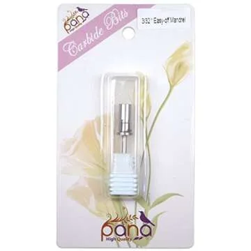 pana Loxo Silver Color Easy-Off Mandrel Bit 3/32Inch Shanks- For Nail Drill/File Made in USA