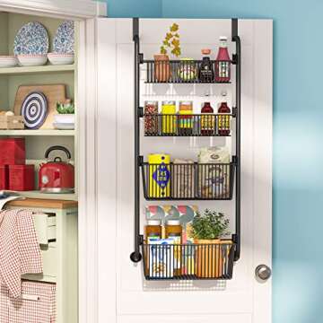 1Easylife Over the Door Organizer Rack for Pantry Space