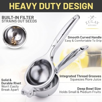 Durable Zulay Kitchen Metal Lemon Squeezer for Effortless Juicing