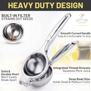 Durable Zulay Kitchen Metal Lemon Squeezer for Effortless Juicing