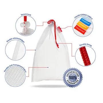 Vandoona Color Coded Mesh Toy Organizer Bags Set - 12 Durable Bags