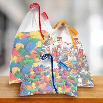 Vandoona Color Coded Mesh Toy Organizer Bags Set - 12 Durable Bags