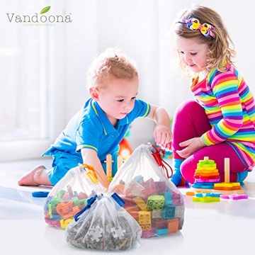 Vandoona Color Coded Mesh Toy Organizer Bags Set - 12 Durable Bags