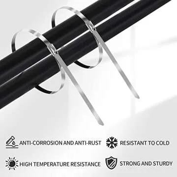 Sturdy Stainless Steel Metal Zip Ties Pack of 100