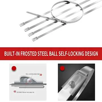Sturdy Stainless Steel Metal Zip Ties Pack of 100
