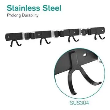 ENRCUOEYO Broom Mop Holder - Stainless Steel Organizer