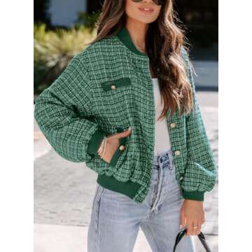 EVALESS Women's Fashion Jacket Oversized Button Stand Collar Shacket Jacket 2024 Fall Winter Trendy ...