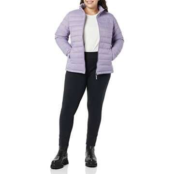 Amazon Essentials Women's Lightweight Long-Sleeve Water-Resistant Packable Puffer Jacket (Available in Plus Size), Dusty Grape, XX-Large