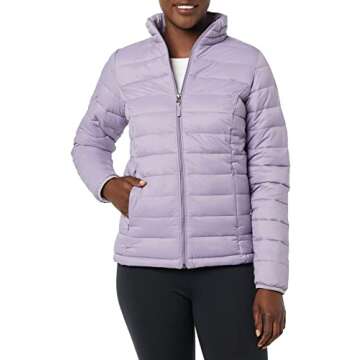 Amazon Essentials Women's Lightweight Long-Sleeve Water-Resistant Packable Puffer Jacket (Available in Plus Size), Dusty Grape, XX-Large