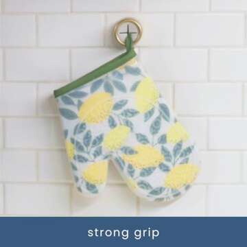 S&T INC. Round Adhesive Push Towel Hooks for Kitchen, Hand and Dish Towels, Brushed Gold, 4 Pack