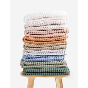 Konssy Waffle Baby Blankets, Nursery Blankets for Boys Girls, Swaddle Blankets Neutral Soft Lightweight Toddler and Kids Throw Blankets(Amy Green)