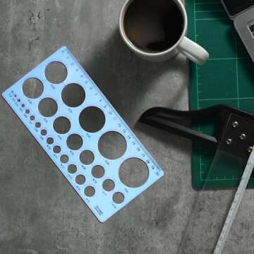 Circle Stencil Plastic Circle Template Multi-Function Circle Template for Drawing Circle Stencils Circle Templates Drafting Tools Blue