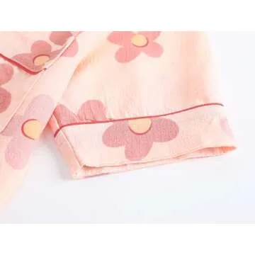 Hupohoi Big Girls Pajama Set 3pcs Short Sleeve Sleepwear