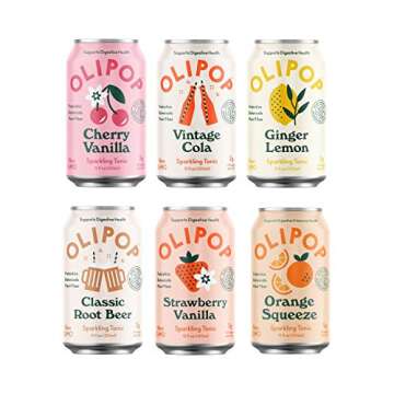 OLIPOP - Sparkling Tonic, Healthy Soda, Prebiotic Soft Drinks, Supports Digestive Health & Gut Healt...