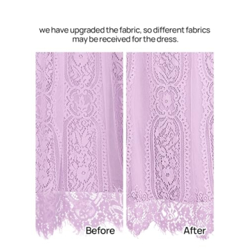 MEROKEETY Women's 2024 V Neck Short Sleeve Floral Lace Wedding Dress Bridesmaid Cocktail Party Maxi Dress, Lightviolet, Large