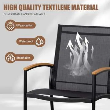 Shintenchi 3 Piece Outdoor Rocking Bistro Set for Relaxing