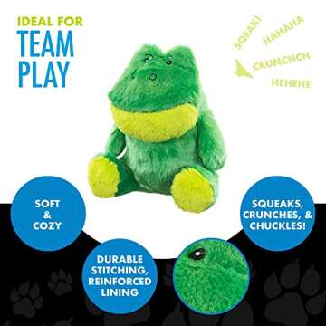 Hero Chuckles Plush Squeaky Dog Toy with 3 Sounds