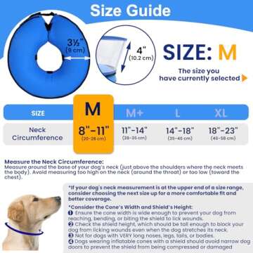 BARKLESS Inflatable Cone, Soft Dog Donut Collar After Surgery to Stop Licking, Inflatable Dog Collar...