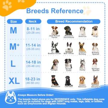 BARKLESS Inflatable Cone, Soft Dog Donut Collar After Surgery to Stop Licking, Inflatable Dog Collar with Clear Anti-Licking Shield, Alternative to Cone of Shame