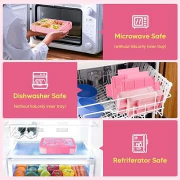 JYPS Kids Bento Box with Insulated Lunch Bag - Pink K