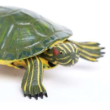 Safari Ltd. Red-Eared Slider Turtle Figurine - Realistic 5.25" Model Figure - Educational Toy for Bo...