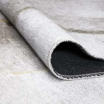 Bloom Rugs Caria Washable Non-Slip 7 ft Runner - Ivory/Gold Modern Abstract Runner for Entryway, Hallway, Bathroom, and Kitchen - Exact Size: 2'6" x 7'