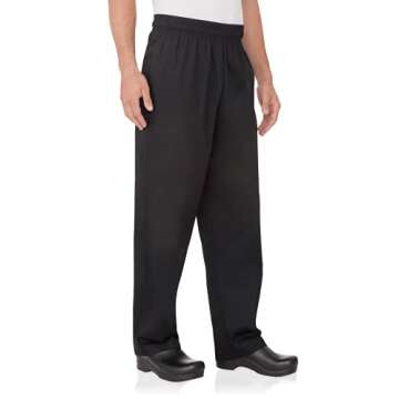 Chef Works Men's Essential Baggy Chef Pants, Black, 4X-Large