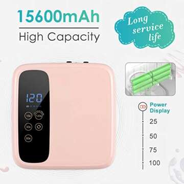 72W Cordless Led Nail Lamp, Rechargeable LED Nail Dryer, 15600mAH Fast Nail Polish Curling Lamp,Prof...