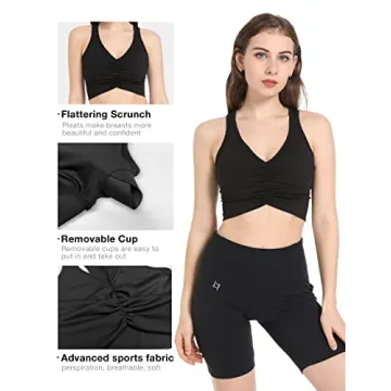 FITTIN Shirred Front Sports Bra - Stylish and Comfortable