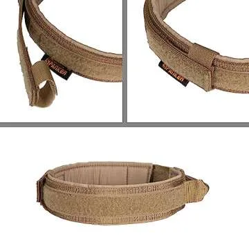 EXCELLENT ELITE SPANKER Tactical Dog Collar Nylon Adjustable Training Collar Military Dog Collar Heavy Duty Metal Buckle with Control Handle for Medium and Large Dogs with Patches(COB-L)
