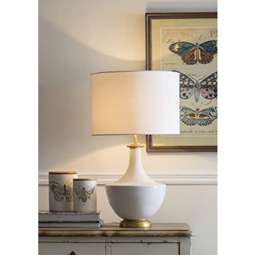 Elegant Ceramic Table Lamp with Linen Shade Ideal for Home