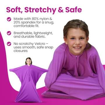 SENSORY4U Sensory Sack (Medium) Body Sock - Calming Therapy Blanket for Stress Relief, Anxiety, Auti...