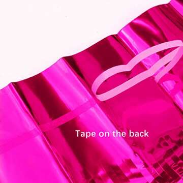 2 Pcs 3.2ft x 8.2ft Shiny Hot Pink Metallic Tinsel Foil Fringe Curtains Photo Booth Backdrop for Birthday Wedding Holiday Celebration Bachelorette Party Decorations (Hot Pink)