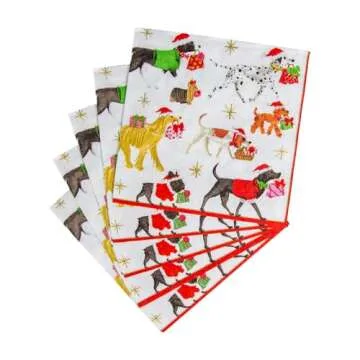 Entertaining with Caspari Christmas Delivery Cocktail Napkins, White