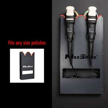 Maxshine Universal Dual Machine Polisher Wall Holder - Mounted Rack Organizer for Dual Action & Rota...