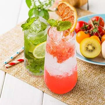 MR.FOAM 9oz Plastic Champagne Flutes, 12 Pack Stemless Disposable Toasting Glasses,Shatterproof Crystal Clear Plastic Champagne Glasses Cocktail Cups Ideal for Wedding and Shower Party Supplies