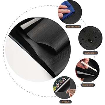 Blackout Privacy Window Room Darkening Film Light Blocking Tint Sticker Insulation Glass Door Cover ...