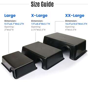 Reptile Hide, Ball Python Snake Hide Feel Secure and Safe Snake Cage Accessories Plastic Reptile Hide Box (Large)