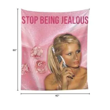 Humpceat Paris Hilton Stop Being Jealous Wall Hanging Tapestry for Bedroom Living Room Dorm Home Decorations 60x51 Inch