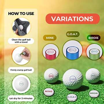 Golf Ball Stamp Marker Stamps - Golf Ball Marker MINE Golf Ball Stamper Marking Tool I Personalized Custom Gift for Golfers | Waterproof, Reusable.& Permanent Ink - Golf Accessories for Golf Balls
