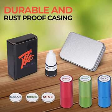 Golf Ball Stamp Marker Stamps - Golf Ball Marker MINE Golf Ball Stamper Marking Tool I Personalized Custom Gift for Golfers | Waterproof, Reusable.& Permanent Ink - Golf Accessories for Golf Balls