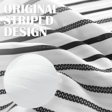 jinchan Waterproof Black and White Shower Curtain Set 70x72